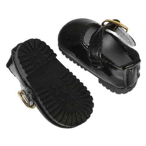 BCOATH Mini Bjd Puppen Lederschuhe Schwarz für Gelenkpuppe Mädchen Puppenschuhe Kleid Schuhe Dekoratives Doll Dress Zubehör von BCOATH