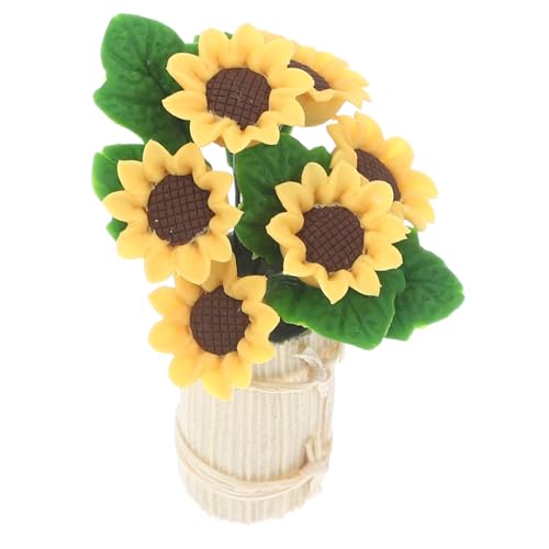 BCOATH Miniatur-Sonnenblumen-Bonsai Für Puppenhaus- 6 Mini-Modelle Realistisches Topfpflanzen-Ornament Zum Basteln von BCOATH