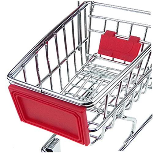 BCOATH Mini Einkaufswagen Für Metall Rollenspielwagen Mit Elektroplattierung Praktischer Trolley Für Aufbewahrung Für Kreatives Und Schreibtischzubehör von BCOATH