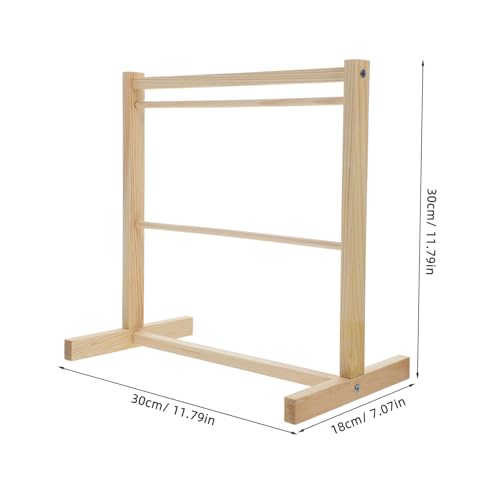 BCOATH Mini Holz Kleiderständer für Puppenhaus Robustes Gestell zum Aufhängen und Trocknen von Puppenkleidung Vielseitiger Puppenzubehör Zweistöckiger Puppen Garderobenständer für von BCOATH
