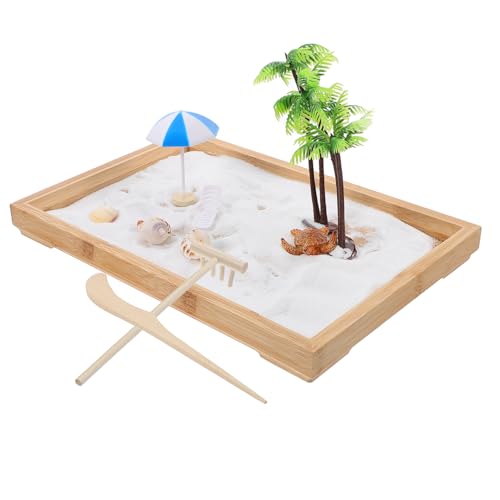 BCOATH Mini Sandkasten Ocean Scene Zen Garten Stressabbau Miniatur Landschaft für Zuhause und Büro Sandspielzeug für Meditation und Kreativität BCOATH Mini Sandkasten Ocean Scene Zen Garten Stressabbau Miniatur Landschaft für Zuhause und Büro Sandspielzeug für Meditation und Kreativität von BCOATH