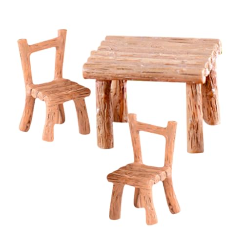BCOATH Miniatur Gartenmöbel Set aus Resin DIY Puppenhaus Stuhl Tisch Set Realistische Kleine Landschaftsdekoration Geeignet für Puppenhäuser und Mikro landschaften von BCOATH