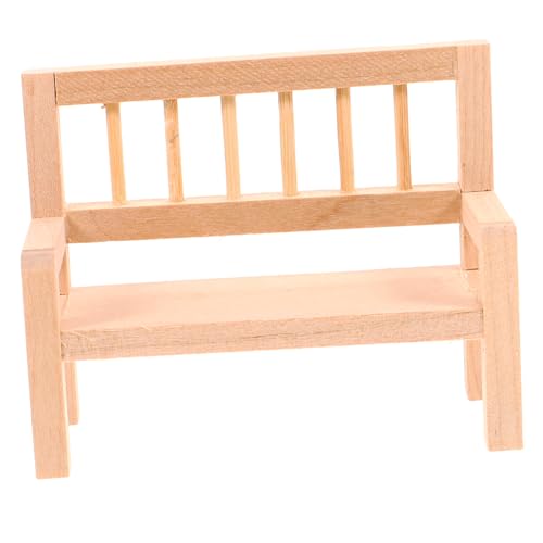 BCOATH Miniatur Holzbänke Puppenhaus Zubehör aus Holz Langlebiges Mini Möbelstück Dekoratives Accessoire für DIY Mini Haus und Mikro Landschaft Vielseitig Platzierbar für Bastelfreunde von BCOATH