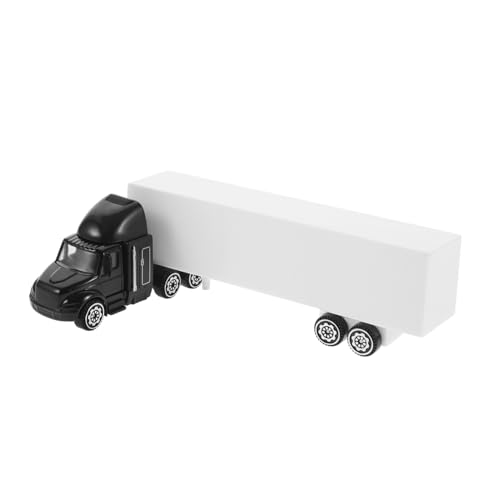 BCOATH Miniatur Metall LKW Modell mit Container Realistische Detailarbeit Retro Baustellenfahrzeug und Dekoration für Sammler Schreibtisch Ornament von BCOATH