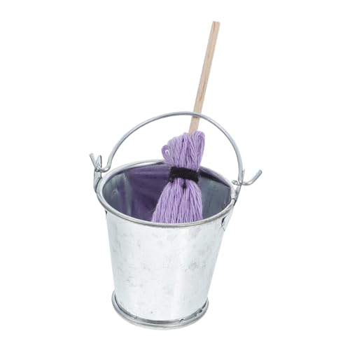 BCOATH Miniatur Puppenhaus Reinigungsset Mini Mopp und Mini Zinkeimer Detailgetreu Robust für DIY Puppenhaus Dekoration und Kreatives Spiel BCOATH Miniatur Puppenhaus Reinigungsset Mini Mopp und Mini Zinkeimer Detailgetreu Robust für DIY Puppenhaus Dekoration und Kreatives Spiel von BCOATH