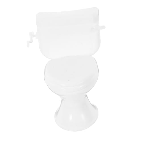 BCOATH Miniatur Toilette für Puppenhaus Realistische Weiße Badezimmer Requisite Kinderfreundlich Fördert Fantasie und Kreativität Perfektes Zubehör für Rollenspiele von BCOATH