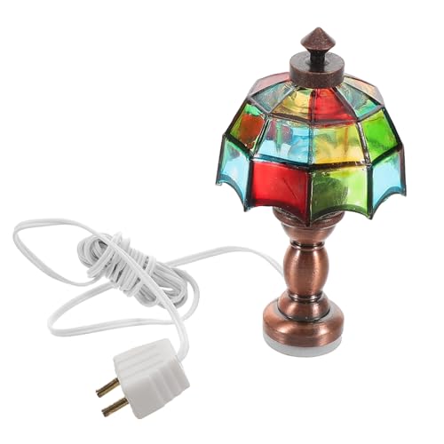 BCOATH Miniatur Vintage Schreibtischlampe LED Miniatur Tischlampe für Puppenhaus Beleuchtung und Dekoration Retro Design Leicht zu Installieren Kein Akku Enthalten von BCOATH