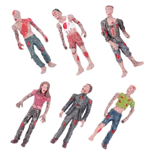 BCOATH Miniatur Zombie Puppe mit Beweglichen Gelenken Realistisches Party Deko Modell Gruselige Horrorfigur für Sandtafeln Mikro szenen Halloween und Scherzspielzeug von BCOATH