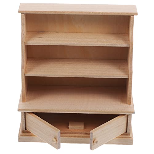 BCOATH Miniatur für Puppenhaus Unfertige Bücherregal Möbel Schrank Kinder Schubladenschrank Hausschrank Aufbewahrungsstall Schrankmodell von BCOATH