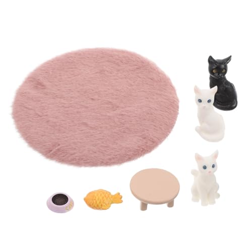 BCOATH Miniatur katzenfiguren Set aus Weichem Plüsch Niedliche Mikro landschaftsdeko für Schreibtisch Regale Realistische Kleine Katzenmodelle als Haus Wohnungsdekoration von BCOATH