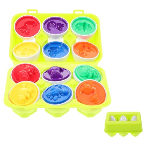 BCOATH Montessori Farbige Eier Formen Lernspielzeug Set für Pädagogisch Förderndes Motorikspielzeug zur Form Farberkennung für Jungen und Mädchen Ab Monaten von BCOATH