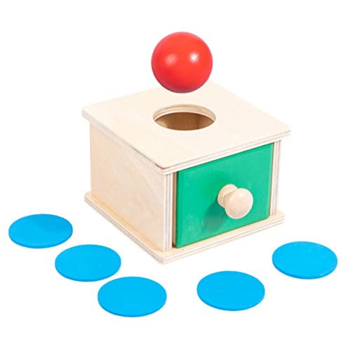 BCOATH Montessori Holzspielzeug Ball und Münzbox Pädagogisch Fördert Feinmotorik Hand Auge Koordination Farberkennung Konzentration Geduld für Kleinkinder und Vorschulkinder von BCOATH