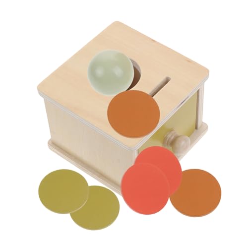 BCOATH Montessori Holzspielzeug Objektpermanenz Box mit Kugel und Münzöffnung für Kleinkinder Ab Monate Fördert Feinmotorik Konzentration und Eltern Junge Mädchen Interaktion von BCOATH