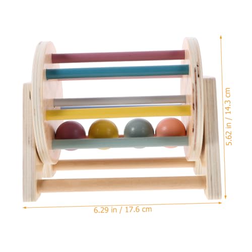 BCOATH Montessori Holzspielzeug Tisch Textil Trommel mit Bunten Kugeln und Glockenton Lernspielzeug für Feinmotorik Hand Auge koordination Sensorisches Langlebiges Tragbares von BCOATH