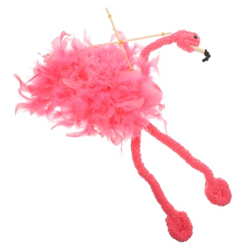 BCOATH Plüsch Flamingo Marionette Tier Puppe für Puppentheater Interaktives Kuscheltier mit Leicht Bewegbarem Stab Farbenfrohe Handspielpuppe zum Training von Zufällige Zufällige Farbe von BCOATH