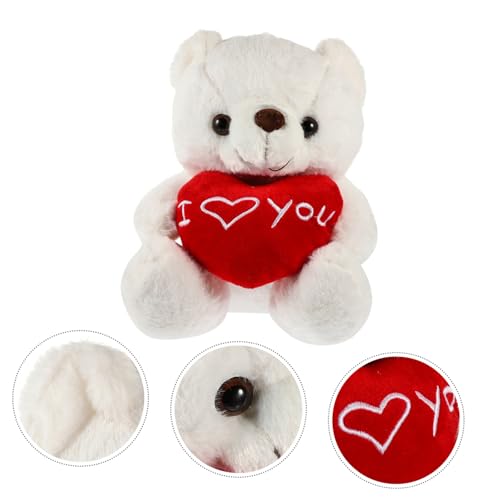 BCOATH Plüsch Teddybär mit Herz Kuscheltier Weiches Stofftier Dekoration Kissen für Erwachsene Weiß von BCOATH