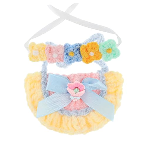 BCOATH Puppenbekleidungsset aus Weichem Baumwollgarn mit Gestricktem Blumenhaarband und Niedlicher Latz für Puppen Geeignet für Sammler und Puppenhaus Miniatur Zubehör BCOATH Puppenbekleidungsset aus Weichem Baumwollgarn mit Gestricktem Blumenhaarband und Niedlicher Latz für Puppen Geeignet für Sammler und Puppenhaus Miniatur Zubehör von BCOATH