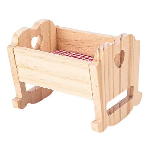 BCOATH Miniatur Puppenhaus Bett Holz Krippe Zubehör Für Kinder Imaginative Spielen BCOATH Miniatur Puppenhaus Bett Holz Krippe Zubehör Für Kinder Imaginative Spielen von BCOATH