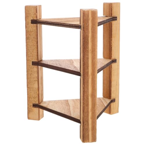 BCOATH Realistische Miniküche Aus Holz Puppenhausmöbel-Set Mini-bücherregal Mehrstöckige Aufbewahrung Rollenspiel Kinderspielzeug von BCOATH