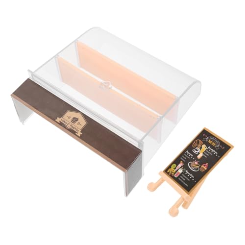 BCOATH Puppenhaus Möbel Realistisches Bäckerei Schaufenster Braun Kompakt Robust Dekorativ Für Miniaturlandschaften Und Bastelprojekte von BCOATH