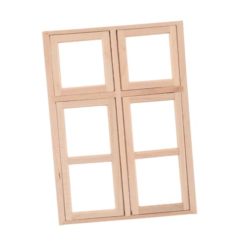 BCOATH Puppenhausmöbel, Holzfenster, Puppenhaus-miniaturmöbel Im Maßstab 1:12 Mit Holztüren Und Fenstern Für Mini-diy-fensterläden, Bastelzubehör, Heimdekoration von BCOATH