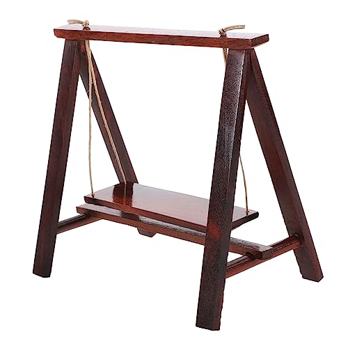 BCOATH Puppenparkdekorationen Hängematte Winzige aus Puppenhausmöbel Figur Miniatur Schaukelstuhl Swing Puppenhaus Verandaschaukel Schaukel Schwungdekoration Hängende Holzschwungspielzeug von BCOATH