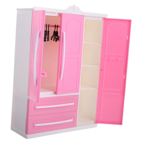 BCOATH Puppenhaus-kleiderschrank-Set Für Puppen Mit Kleiderbügeln Miniatur-kleiderständer Kommode Für Jungen- Und Mädchenschlafzimmer Spielzeugaufbewahrung Mini-schrankmöbel BCOATH Puppenhaus-kleiderschrank-Set Für Puppen Mit Kleiderbügeln Miniatur-kleiderständer Kommode Für Jungen- Und Mädchenschlafzimmer Spielzeugaufbewahrung Mini-schrankmöbel von BCOATH