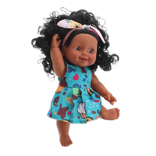 BCOATH Realistische Babypuppe Afroamerikanisches Mädchen mit Beweglichen und Beinen Weiche Vinyl für Lebensechte Simulation Puppen Zufällige Farbe Zufällige Farbe von BCOATH