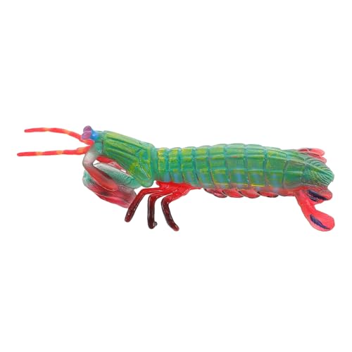 BCOATH Realistische Garnelenfigur Simulation Garnelenfigur Cartoon Mantis Garnelenmodell Gefälschte Garnelen Kognitive Modell Kleiner Mantis -garnelenspielzeug von BCOATH