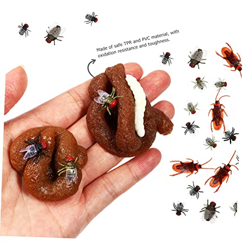 BCOATH Realistisches Fake Poop Teilig mit Fake Maggots und Insekten Geruchloser April Fools Prank Trick für Lustige Streiche zu Halloween und Partys von BCOATH