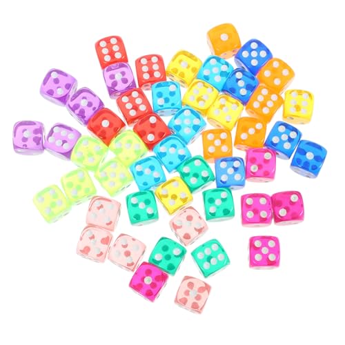 BCOATH Acryl-würfel-Spielzeug-Set 50 Stück 6-seitige Würfel Mehrseitige Würfel Für Tischspiele Partyspiel-würfel Runde Ecken von BCOATH