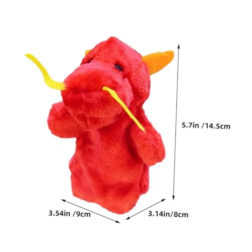 BCOATH Rotes Drachen handspielpuppe Plüschtier Weiche Handpuppe für Interaktives Pädagogisches Rollenspiel Geschenk zur Frühkindlichen von BCOATH