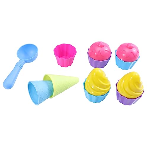 BCOATH Sandspielzeug Leichte Kunststoff Sandformen Tragbar und Kindgerecht für Strand Garten und Sandkasten Bunte Eiscreme und Kuchenmotive Sicher und Einfach zu Greifen von BCOATH
