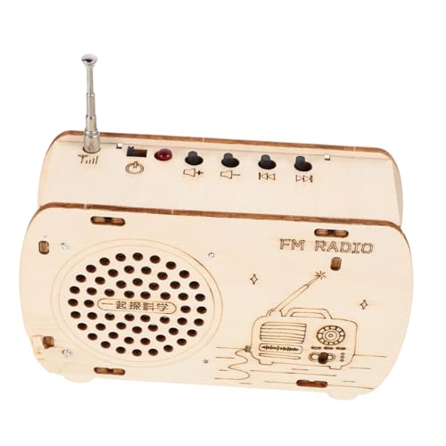 BCOATH Stem Holzradio Bausatz für DIY Elektro Experimentierkit Pädagogisches Lernspielzeug für Kognitive Entwicklung Kreatives Basteln für Junge Nachwuchswissenschaftler von BCOATH