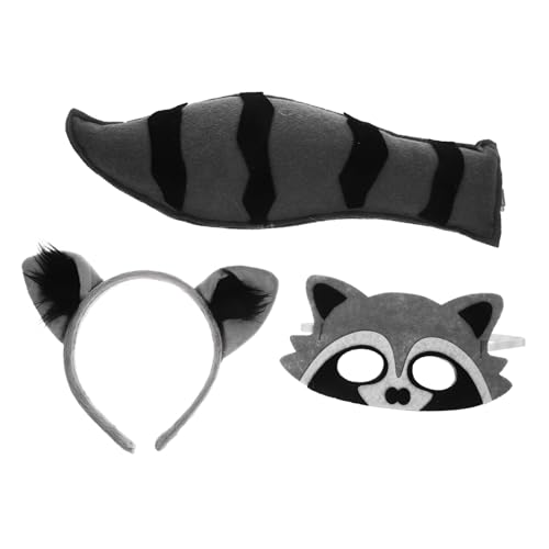BCOATH Waschbär-ohren Und -kostüm-set Für Jungen Und Mädchen Halloween Cosplay Partyzubehör BCOATH Waschbär-ohren Und -kostüm-set Für Jungen Und Mädchen Halloween Cosplay Partyzubehör von BCOATH