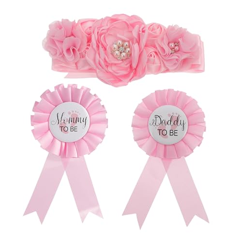 BCOATH Teiliges Schwangerschafts Bauchband Eleganter Blütenbrosche Bequemer Taillengürtel für Werdende Mütter Modisches Shower Accessoire Weiches Langlebiges Material Geschenkidee von BCOATH