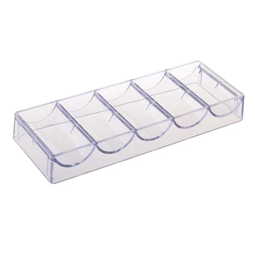 BCOATH Transparenter Poker Chips Organizer aus Acryl mit Fächern Kompakter Leichter Chips Container für Party und Spiel ohne Deckel Platzsparende Aufbewahrungsbox von BCOATH