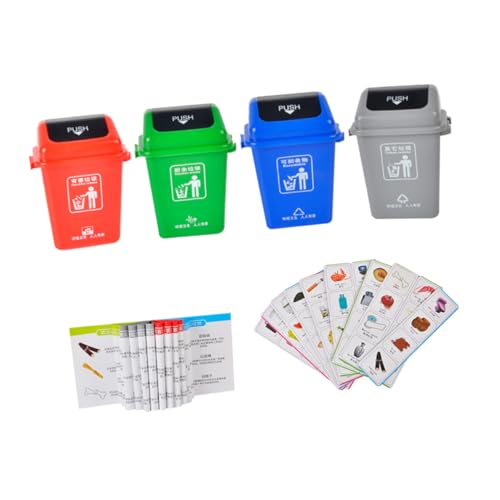 BCOATH Umweltfreundliches Müllsortier Pädagogisches Lernspiel mit Bunten Karten Fördert Materialerkennung und Umweltbewusstsein Sicher und Langlebig für Frühe Bildung von BCOATH