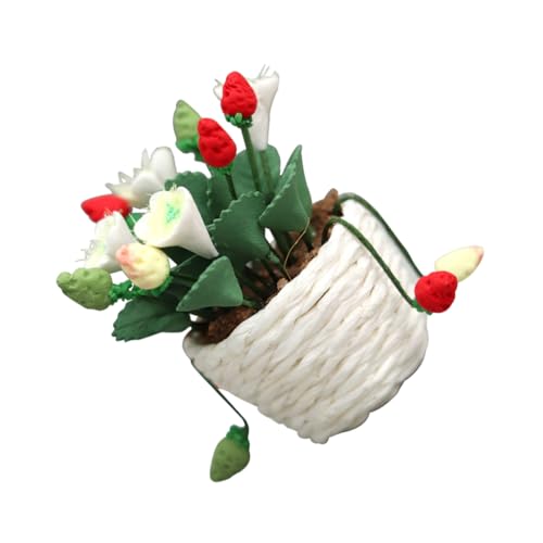 BCOATH künstliche Topfpflanze Möbel Gartenpflanzen Erdbeerdekor Modelle simulierte Blumenkorbverzierung Mikrolandschaftsornament Mini schmücken künstliche Blumen von BCOATH