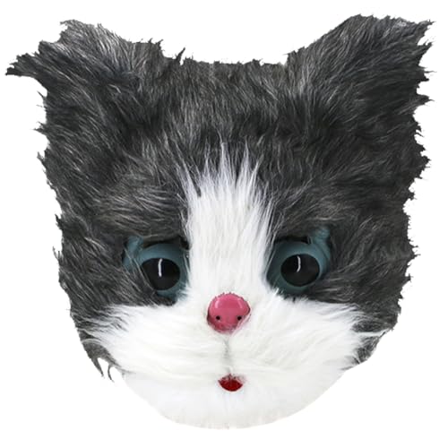 BCTHLBF Katze Maske - Plüsch Tier Party Kopfmaske für Halloween Karneval Party Kostüm Cosplay von BCTHLBF