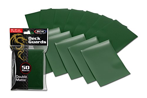 100 Premium Green Double Matte Deck Guard Sleeve Protectors for Gaming Cards like Magic The Gathering MTG, Pokemon, YU-GI-OH!, & More. by BCW von BCW