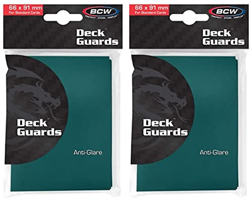 100 Premium Teal Double Matte Deck Guard Sleeve Protectors for Gaming Cards like Magic The Gathering MTG, Pokemon, YU-GI-OH!, & More. by BCW von BCW