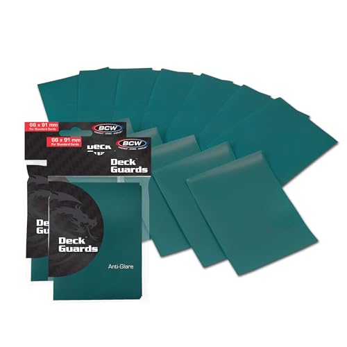 100 Premium Teal Double Matte Deck Guard Sleeve Protectors for Gaming Cards like Magic The Gathering MTG, Pokemon, YU-GI-OH!, & More. by BCW von BCW