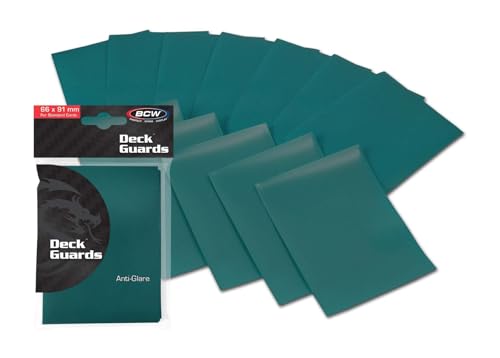 100 Premium Teal Double Matte Deck Guard Sleeve Protectors for Gaming Cards like Magic The Gathering MTG, Pokemon, YU-GI-OH!, & More. by BCW von BCW