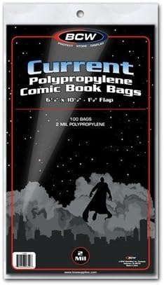 BCW Current Size Comic Bags,6-7/8 x 10-1/2 with 2" Flap - (100) von BCW