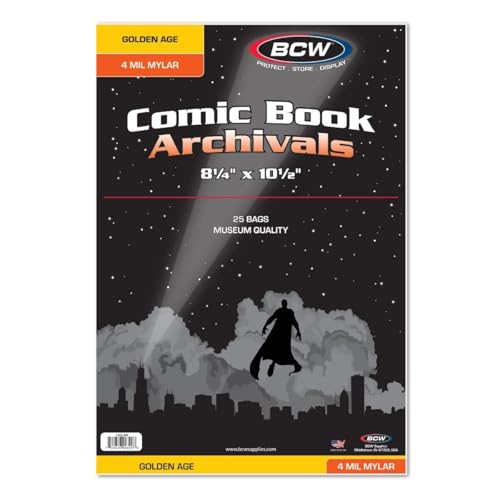 BCW Mylar® Golden Comic Book Bags (25 ct.) 4-Mil von BCW