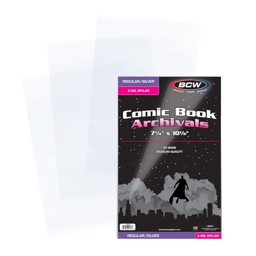 BCW Mylar Silver Comic Book Bags (50 Stück) 2-Mil von BCW