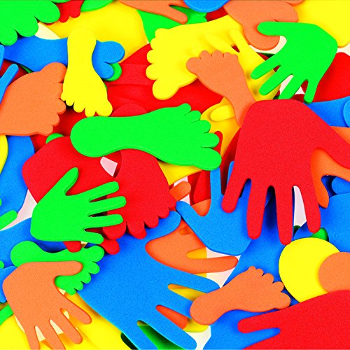 Bunte Hand- und Füße, flippige Schaumstoff-Formen für Kinder, Collagen, leicht anzubringen, 150 Stück von BCreative ® von BCreativetolearn