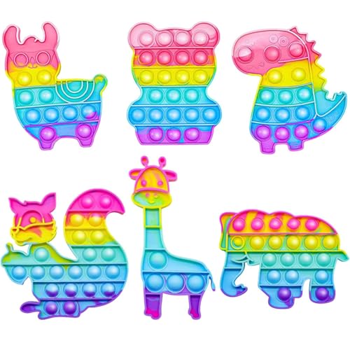 6 Packs Bubble Fidget Toy Set, Spielzeug Antistress Spielzeug Regenbogen Dinosaurier, Alpakas, Bären, Giraffen, Eichhörnchen, Elefanten Jungen Und Mädchen. 6 Packs Bubble Fidget Toy Set, Spielzeug Antistress Spielzeug Regenbogen Dinosaurier, Alpakas, Bären, Giraffen, Eichhörnchen, Elefanten Jungen Und Mädchen. von BDBFPAN