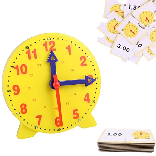 BDBFPAN Lernuhr Kind,Uhr Lernen Lernuhr Uhr Lernen Für Kind Ab 5 Lernuhr Kind Wochenplaner Kind Lernen Lernspielzeug Zeitunterrichts Schulbedarf Erklärt Datum für Kind Ab 5 Jahren von BDBFPAN